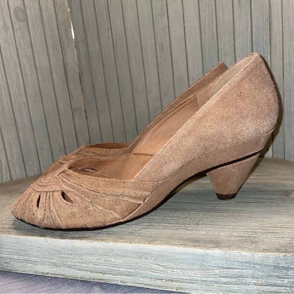 Frye Tan Suede Heels